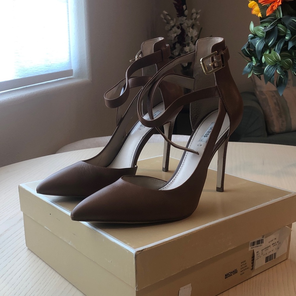 Guess Brown Strappy Heels